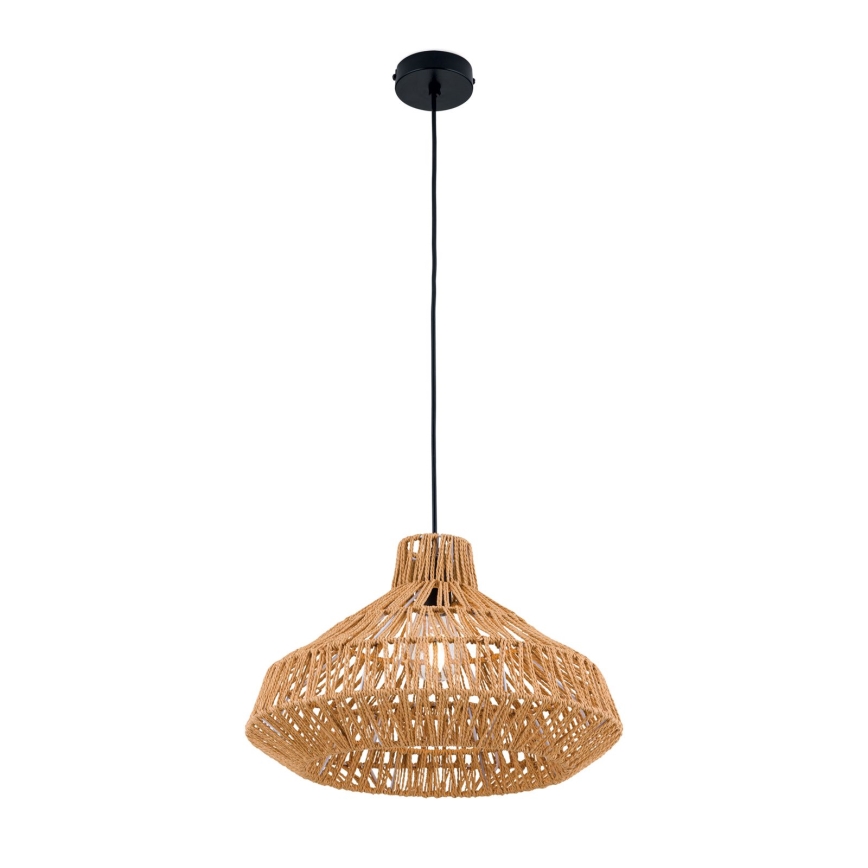 Ljuskrona med textilsladd BASKET 1xE27/40W/230V diameter 40 cm hampa