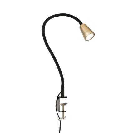Flexibel bordslampa med klämma DOTTY 1xGU10/10W/230V mässing/svart