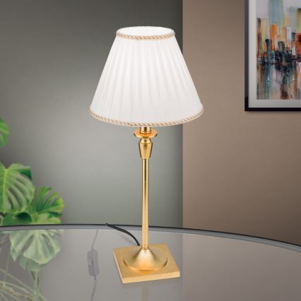Bordslampa FONSA 1xE27/60W/230V 61 cm vit/guld