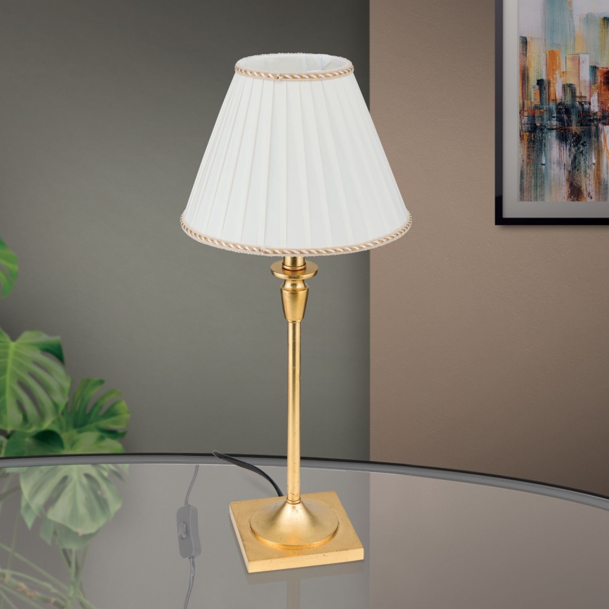 Bordslampa FONSA 1xE27/60W/230V 61 cm vit/guld