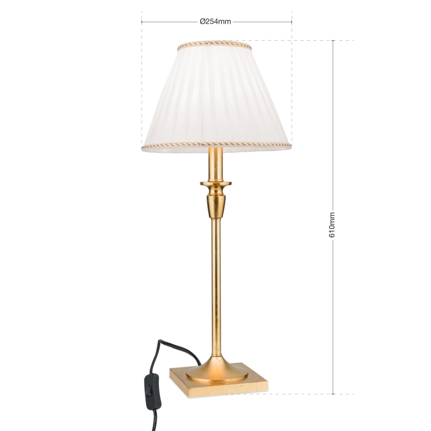 Bordslampa FONSA 1xE27/60W/230V 61 cm vit/guld