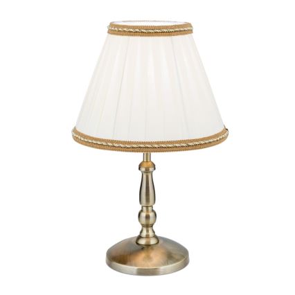 Bordslampa TONIA 1xE27/60W/230V diameter 25 cm vit/brons