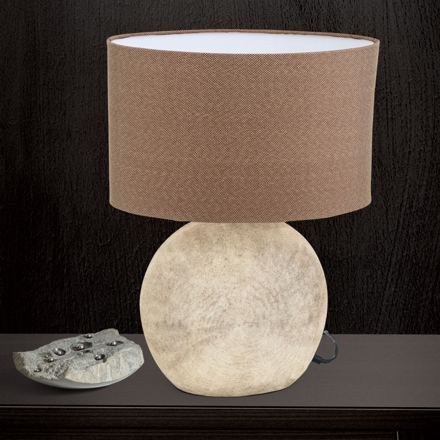 Bordslampa ETHNO 1xE27/60W/230V keramik brun/beige