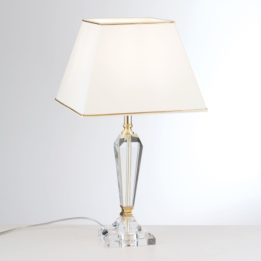 Bordslampa i kristall VERONIQUE 1xE27/60W/230V grädde/guld