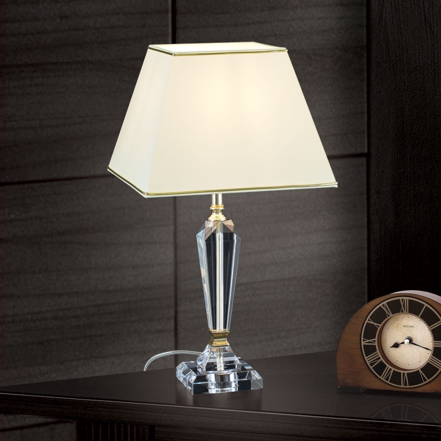 Bordslampa i kristall VERONIQUE 1xE27/60W/230V grädde/guld