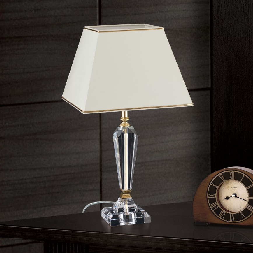 Bordslampa i kristall VERONIQUE 1xE27/60W/230V grädde/guld
