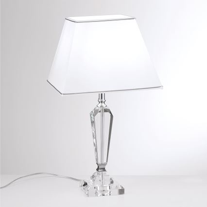 Bordslampa i kristall VERONIQUE 1xE27/60W/230V vit/krom