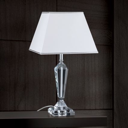 Bordslampa i kristall VERONIQUE 1xE27/60W/230V vit/krom