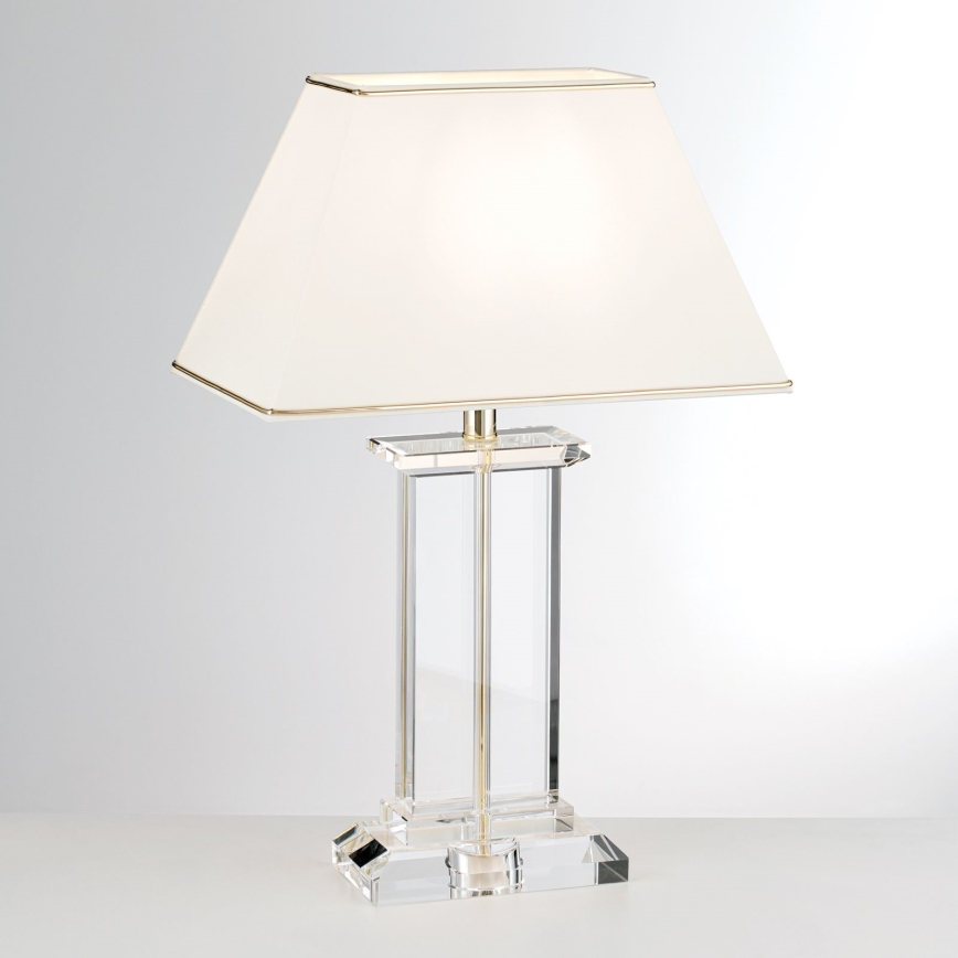 Bordslampa i kristall VERONIQUE 1xE27/60W/230V grädde/genomskinlig