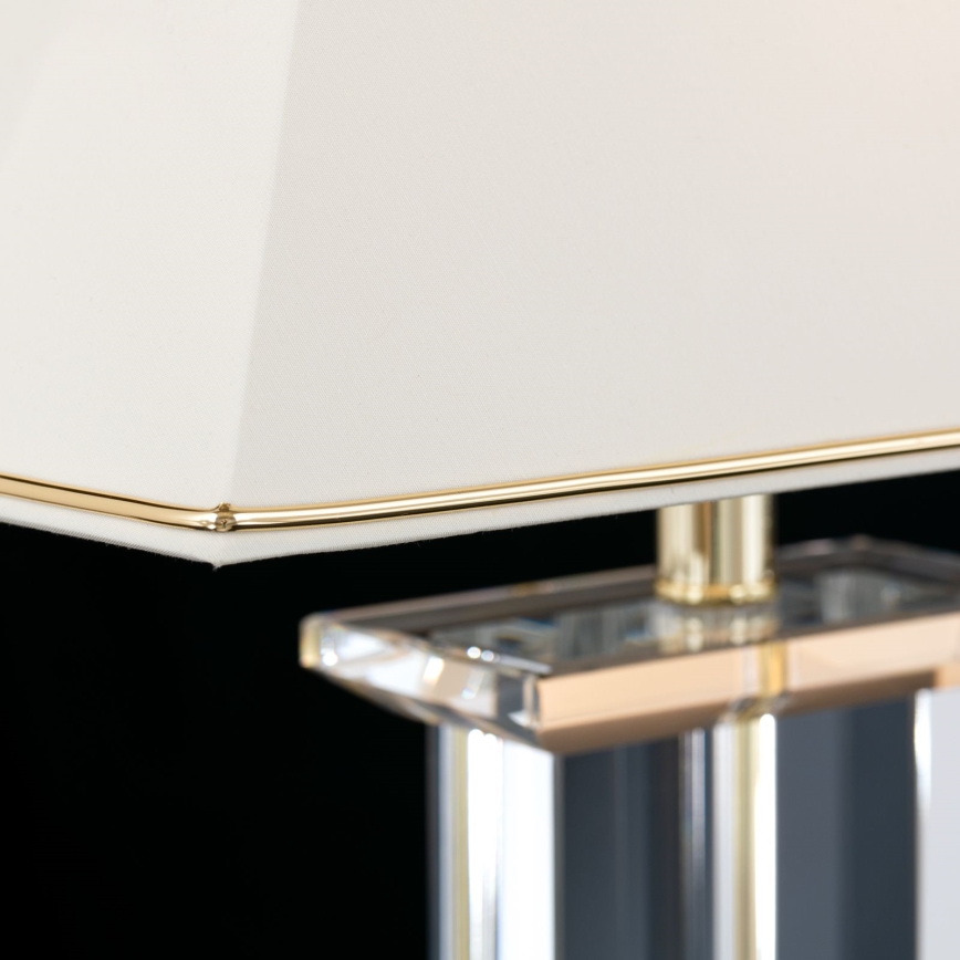 Bordslampa i kristall VERONIQUE 1xE27/60W/230V grädde/genomskinlig