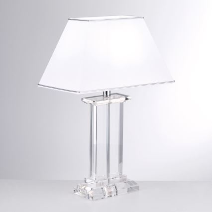 Bordslampa i kristall VERONIQUE 1xE27/60W/230V vit/genomskinlig