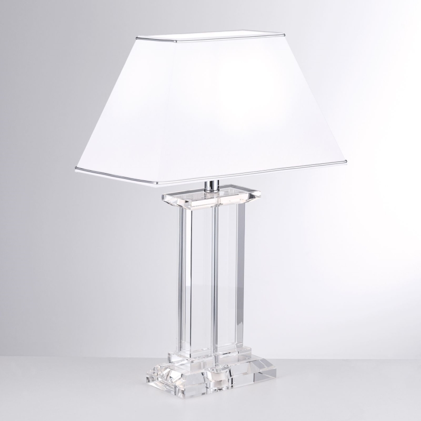 Bordslampa i kristall VERONIQUE 1xE27/60W/230V vit/genomskinlig