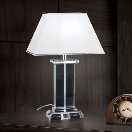 Bordslampa i kristall VERONIQUE 1xE27/60W/230V vit/genomskinlig