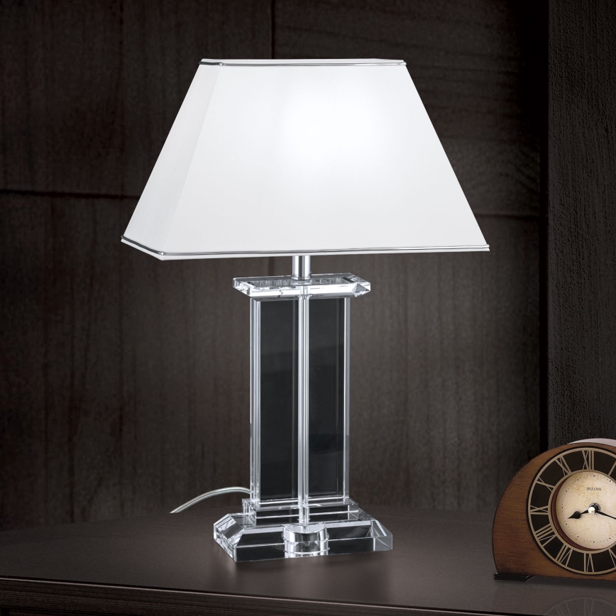 Bordslampa i kristall VERONIQUE 1xE27/60W/230V vit/genomskinlig