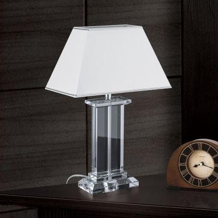 Bordslampa i kristall VERONIQUE 1xE27/60W/230V vit/genomskinlig