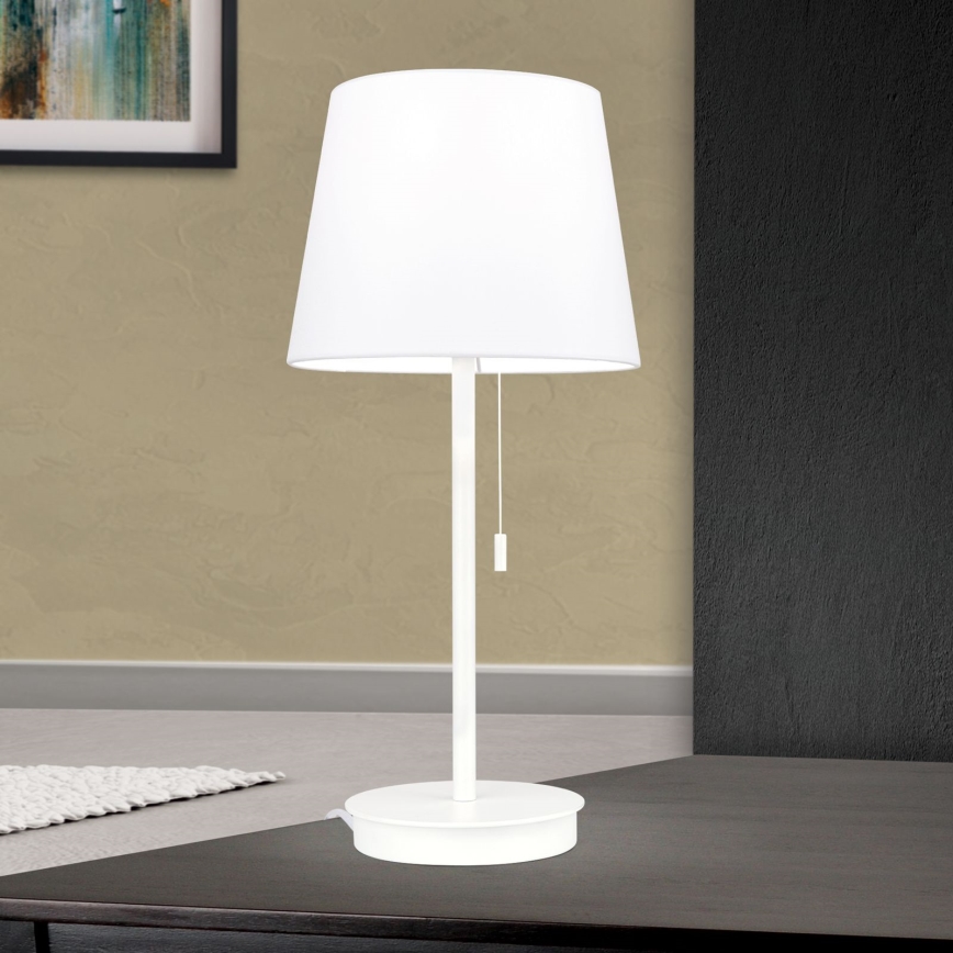 Bordslampa med USB-port LUDWIG 1xE27/40W/230V 50 cm vit