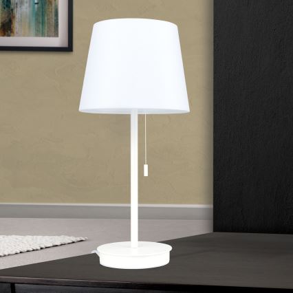 Bordslampa med USB-port LUDWIG 1xE27/40W/230V 50 cm vit