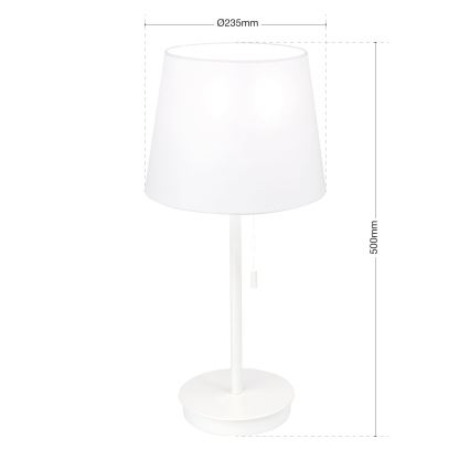 Bordslampa med USB-port LUDWIG 1xE27/40W/230V 50 cm vit