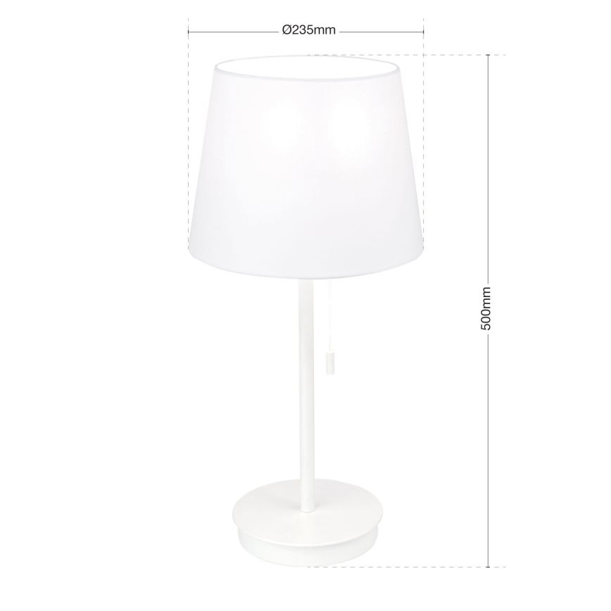 Bordslampa med USB-port LUDWIG 1xE27/40W/230V 50 cm vit