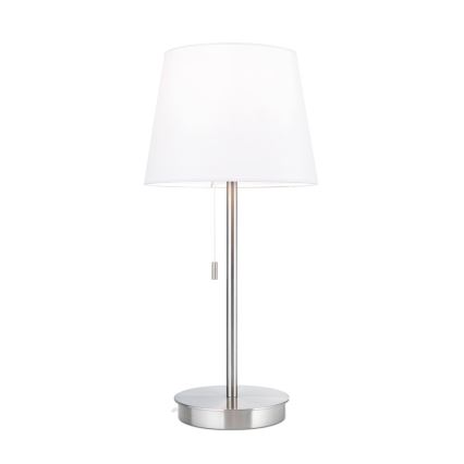 Bordslampa med USB-port LUDWIG 1xE27/40W/230V 50 cm vit/matt krom