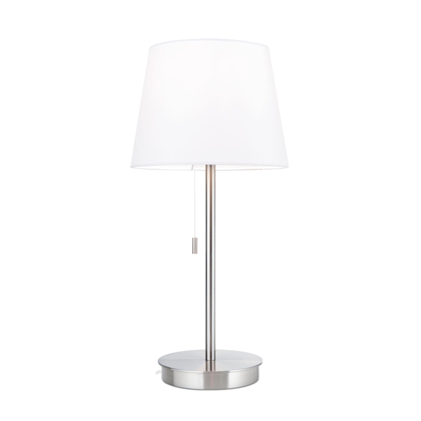 Bordslampa med USB-port LUDWIG 1xE27/40W/230V 50 cm vit/matt krom