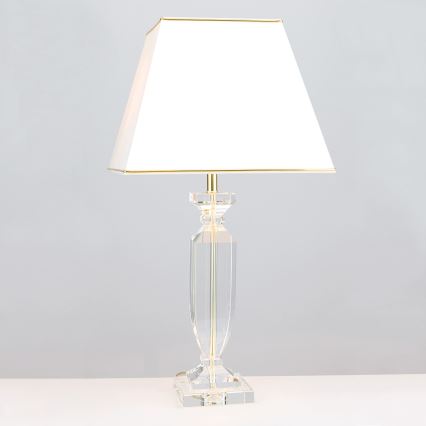 Bordslampa i kristall POKAL 1xE27/60W/230V grädde/genomskinlig