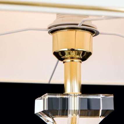 Bordslampa i kristall POKAL 1xE27/60W/230V grädde/genomskinlig