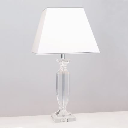 Bordslampa i kristall POKAL 1xE27/60W/230V vit/genomskinlig