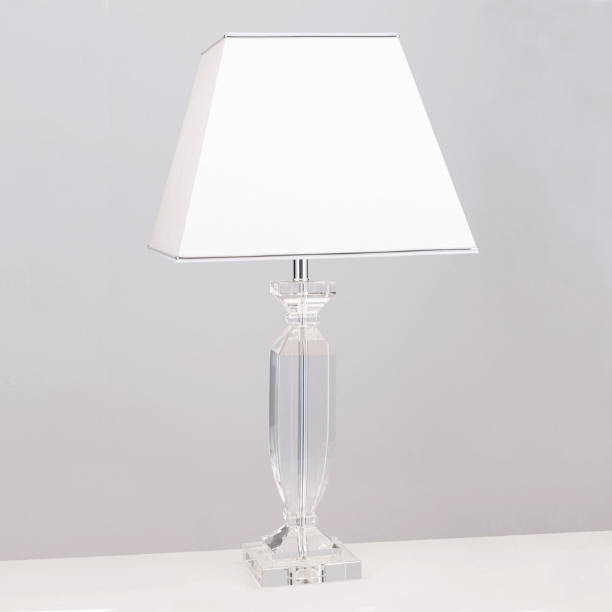 Bordslampa i kristall POKAL 1xE27/60W/230V vit/genomskinlig