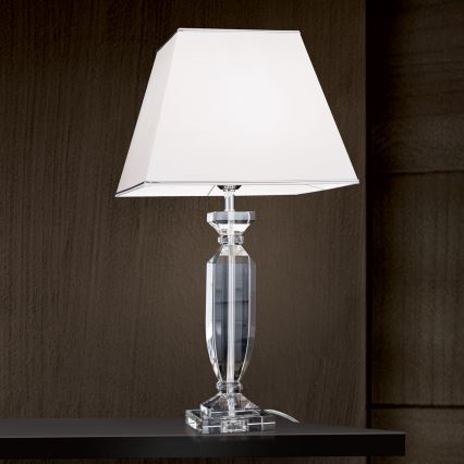 Bordslampa i kristall POKAL 1xE27/60W/230V vit/genomskinlig