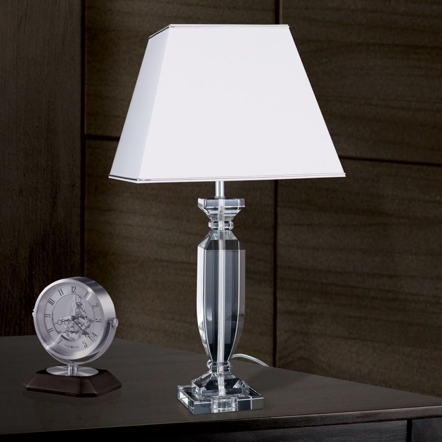Bordslampa i kristall POKAL 1xE27/60W/230V vit/genomskinlig