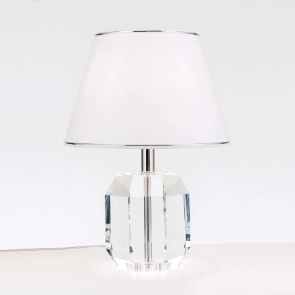 Bordslampa ALEXIS 1xE27/60W/230V vit/skinande krom/genomskinlig