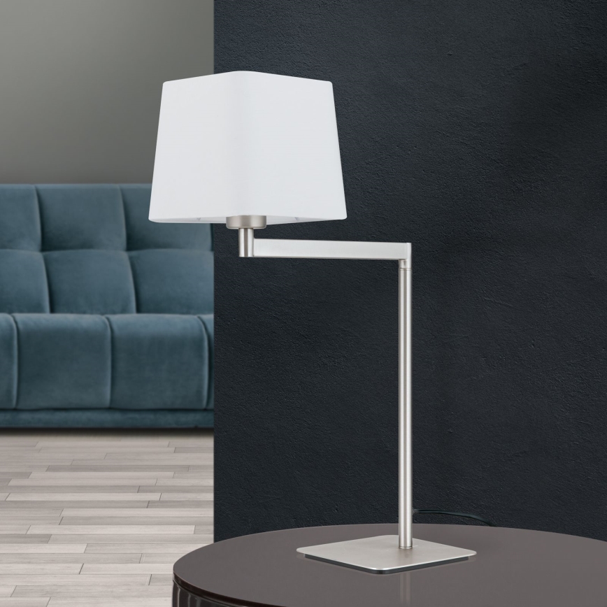 Bordslampa CARLTON 1xE27/40W/230V vit/matt krom