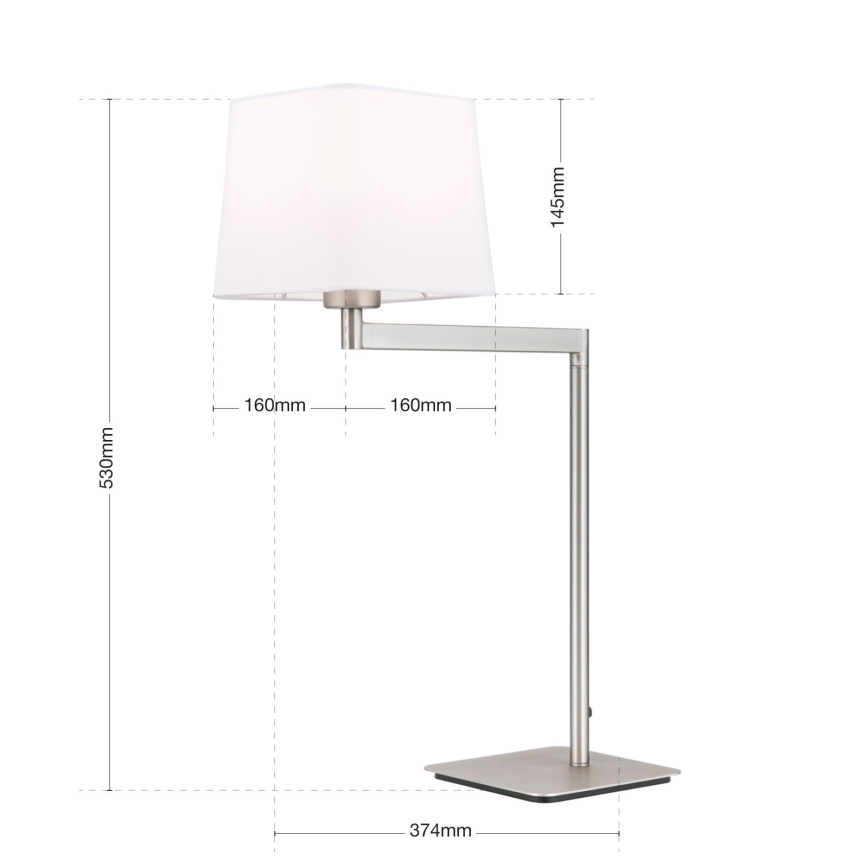 Bordslampa CARLTON 1xE27/40W/230V vit/matt krom