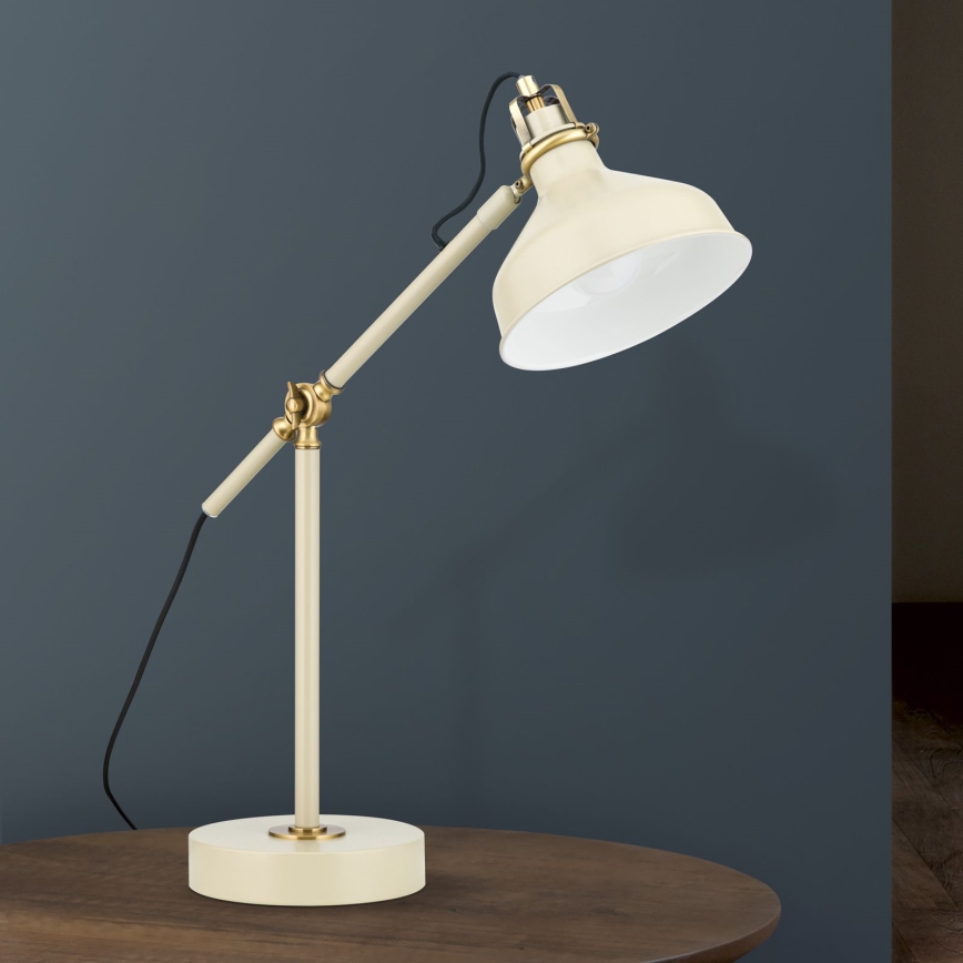 Bordslampa SCHILLER 1xE27/40W/230V grädde/brons
