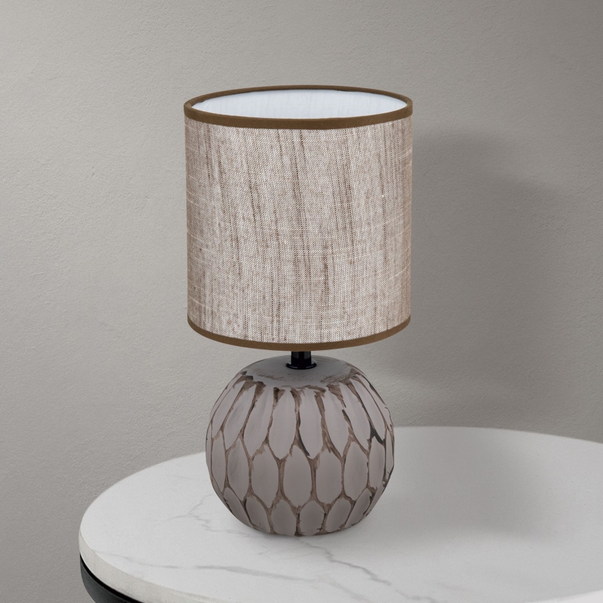 Bordslampa PINIA 1xE14/25W/230V keramik beige/grå