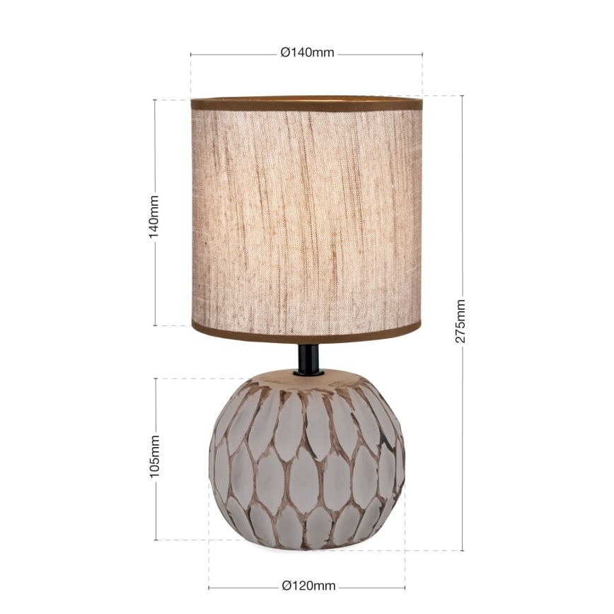 Bordslampa PINIA 1xE14/25W/230V keramik beige/grå