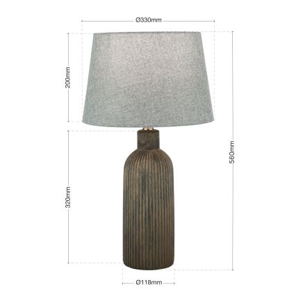 Bordslampa ORCHID 1xE27/40W/230V keramik brun/grå