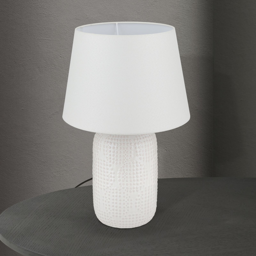 Bordslampa CORAL 1xE27/40W/230V keramik/vit