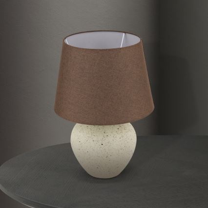 Bordslampa MASAI 1xE27/40W/230V keramik brun/beige