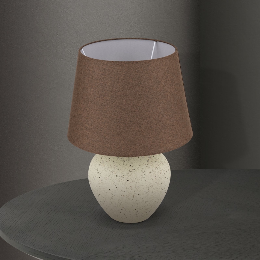 Bordslampa MASAI 1xE27/40W/230V keramik brun/beige