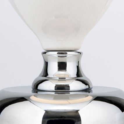 Bordslampa OVUM 1xE27/40W/230V 48 cm keramik vit/skinande krom