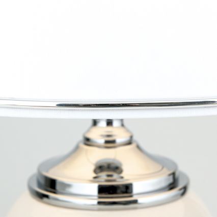 Bordslampa OVUM 1xE27/40W/230V 48 cm keramik vit/skinande krom