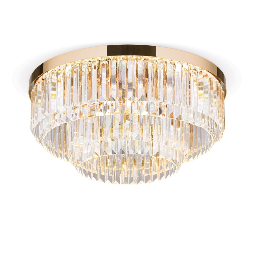 LED Ljusreglerad taklampa i kristall PRISM LED/80W/230V diameter 55 cm 24K guld