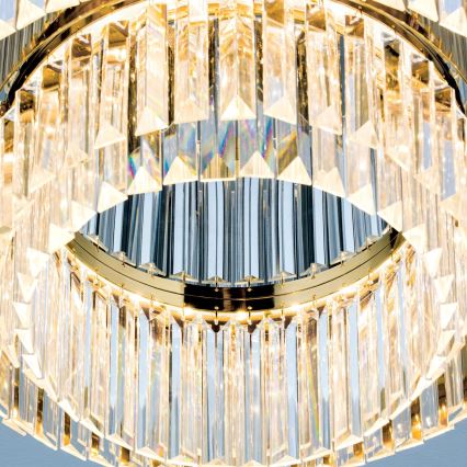 LED Ljusreglerad taklampa i kristall PRISM LED/80W/230V diameter 55 cm 24K guld