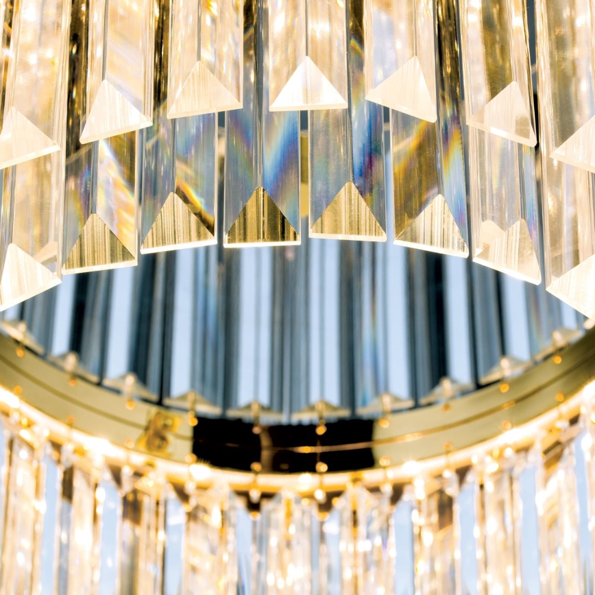 LED Ljusreglerad taklampa i kristall PRISM LED/80W/230V diameter 55 cm 24K guld