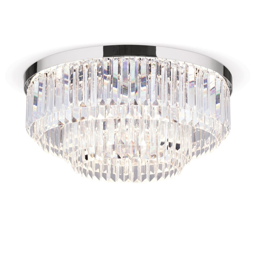 LED Ljusreglerad taklampa i kristall PRISM LED/80W/230V diameter 55 cm skinande krom