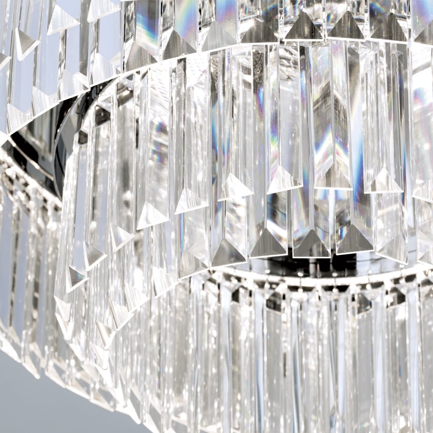 LED Ljusreglerad taklampa i kristall PRISM LED/80W/230V diameter 55 cm skinande krom
