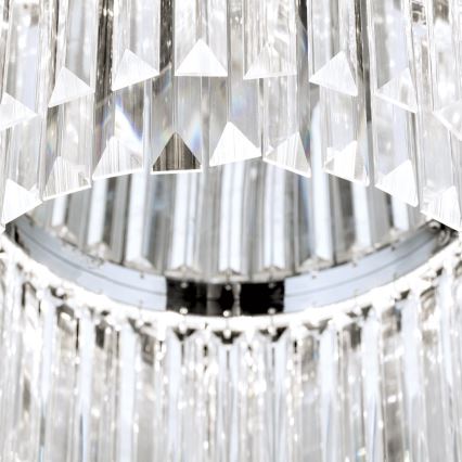LED Ljusreglerad taklampa i kristall PRISM LED/80W/230V diameter 55 cm skinande krom