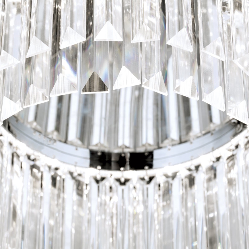 LED Ljusreglerad taklampa i kristall PRISM LED/80W/230V diameter 55 cm skinande krom